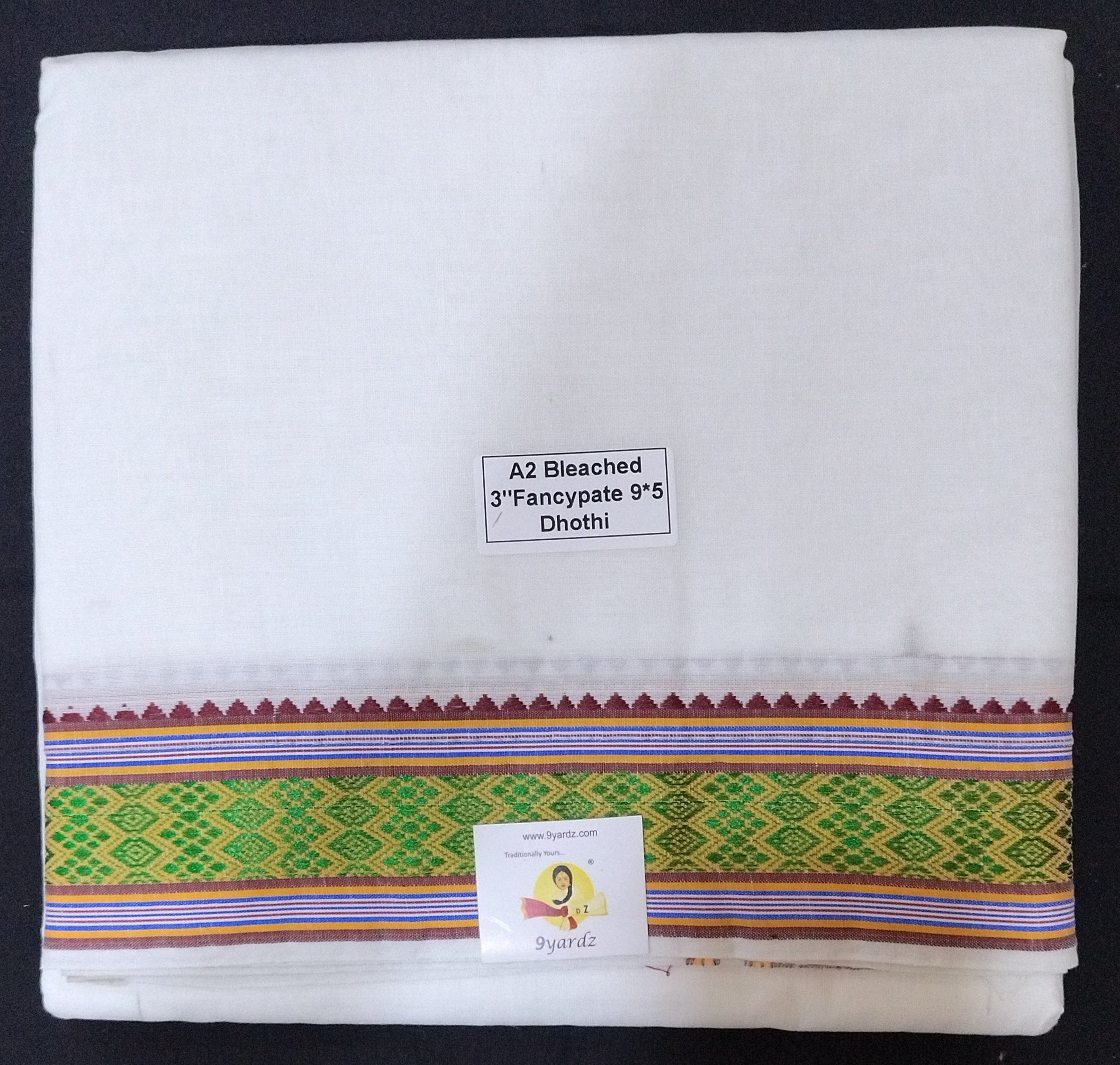 Cotton Dhothi bleached 9*5