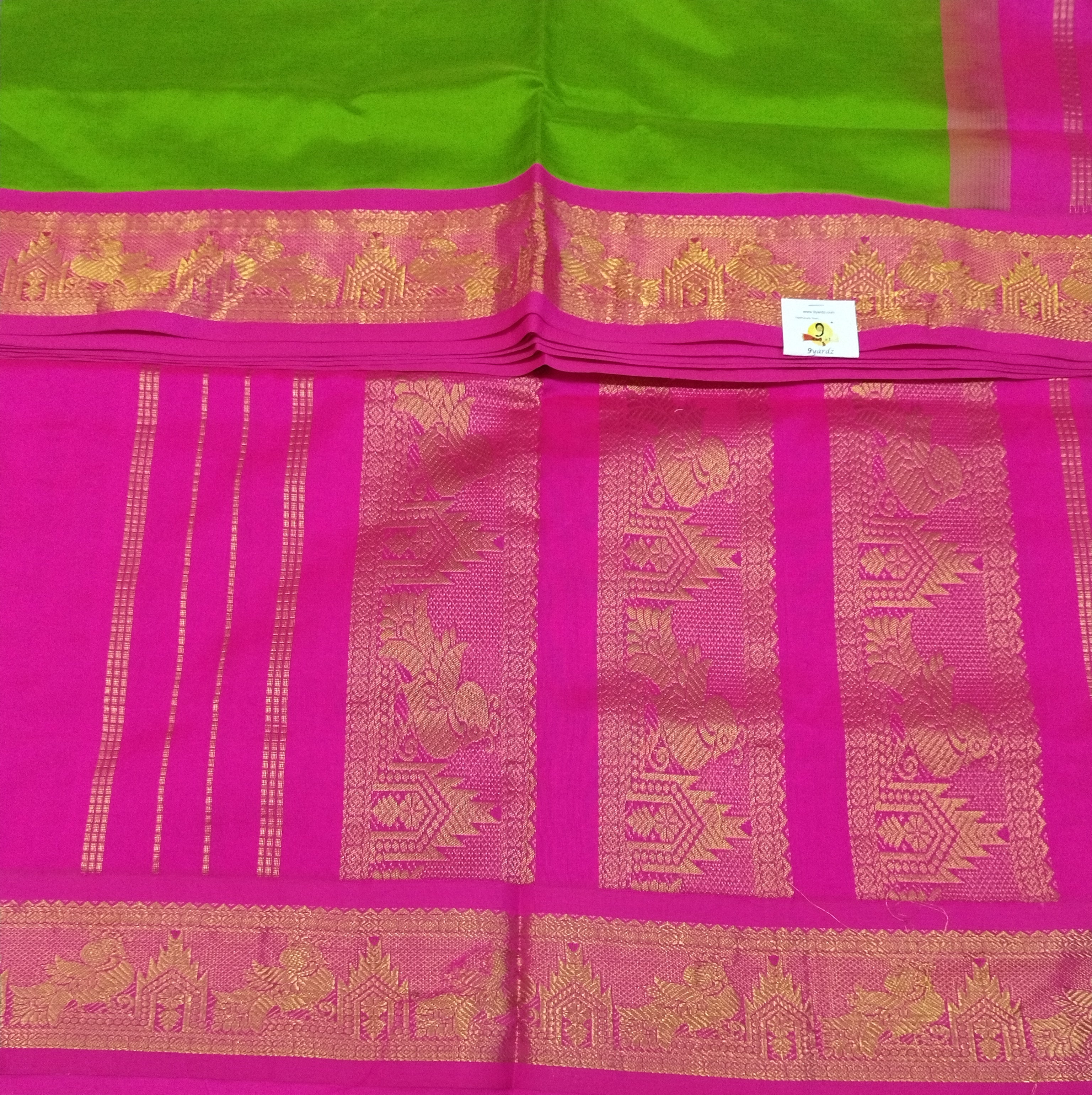 Semi silk Plain Korvai 6Yards