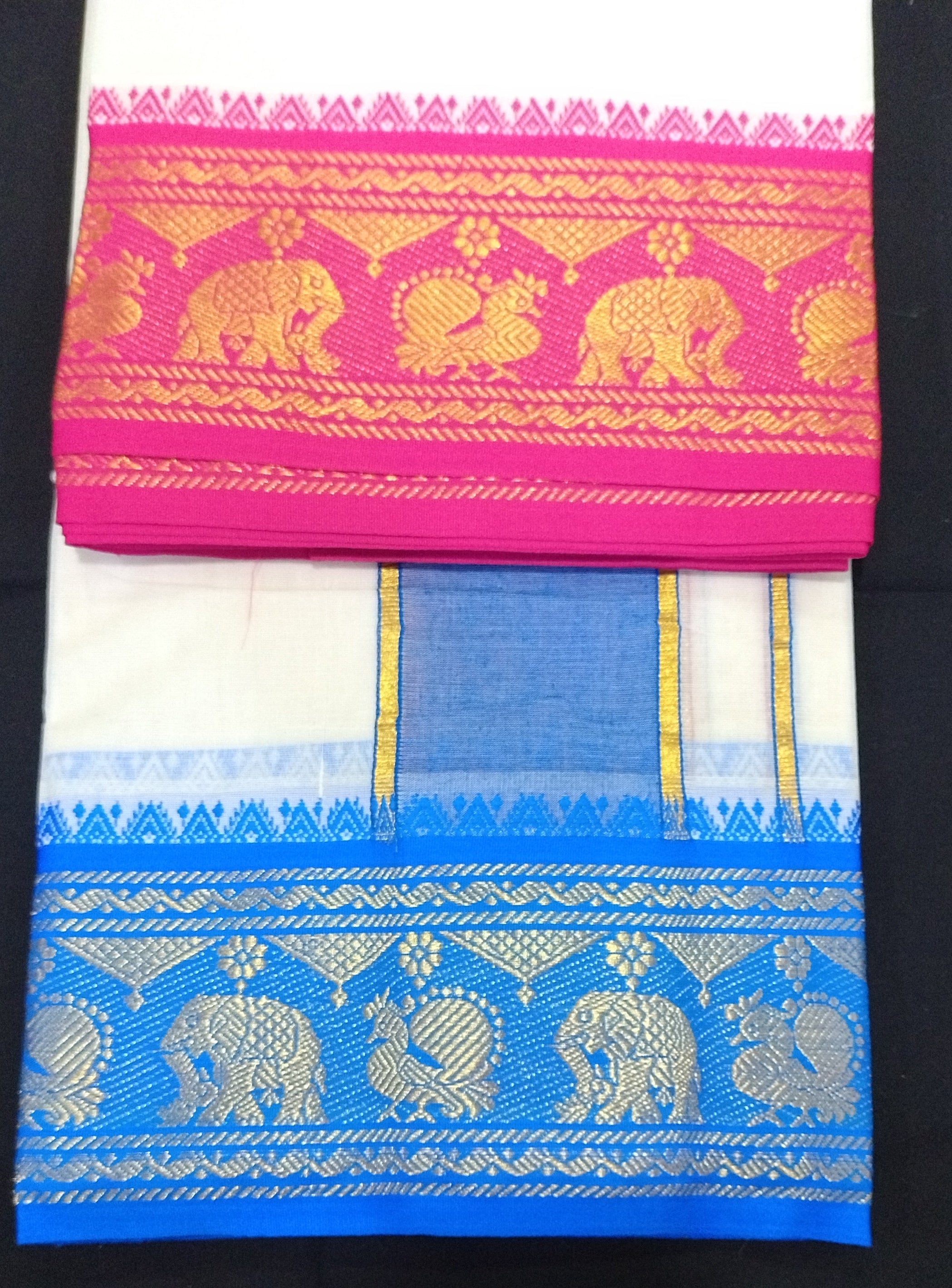 Cotton Unbleached Jacquard dhoti 10*6