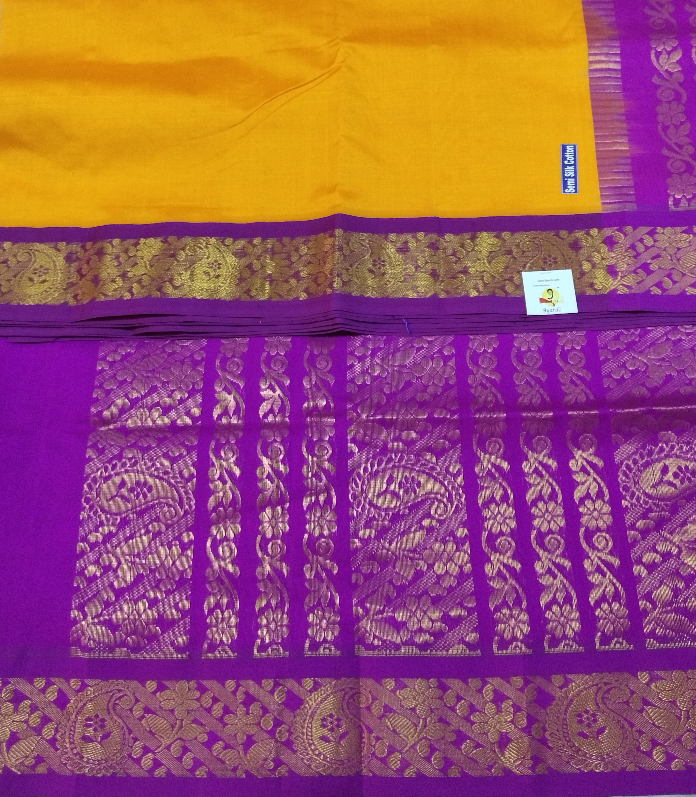 Semi silk Plain Korvai 6Yards