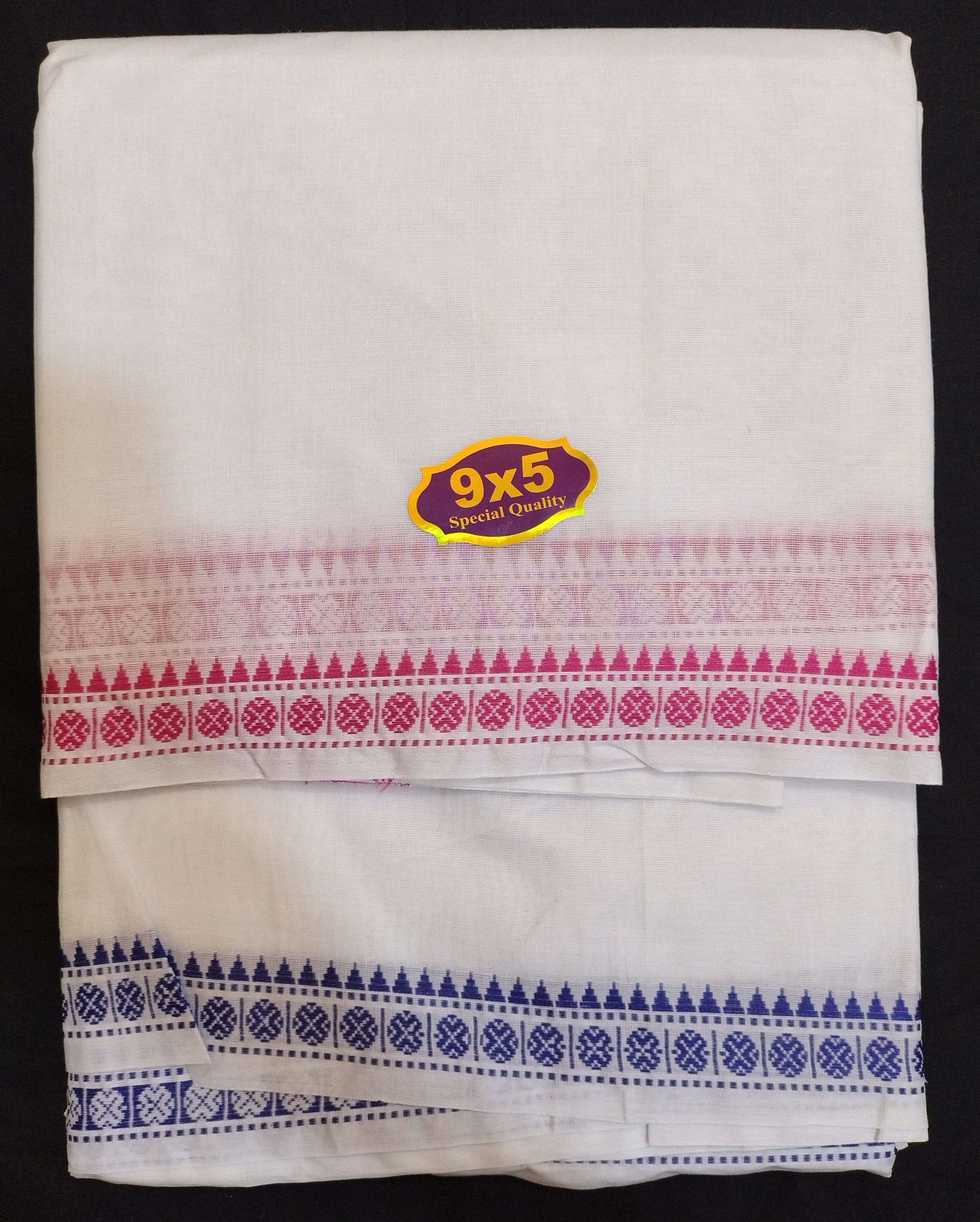 Cotton Dhothi bleached 9*5