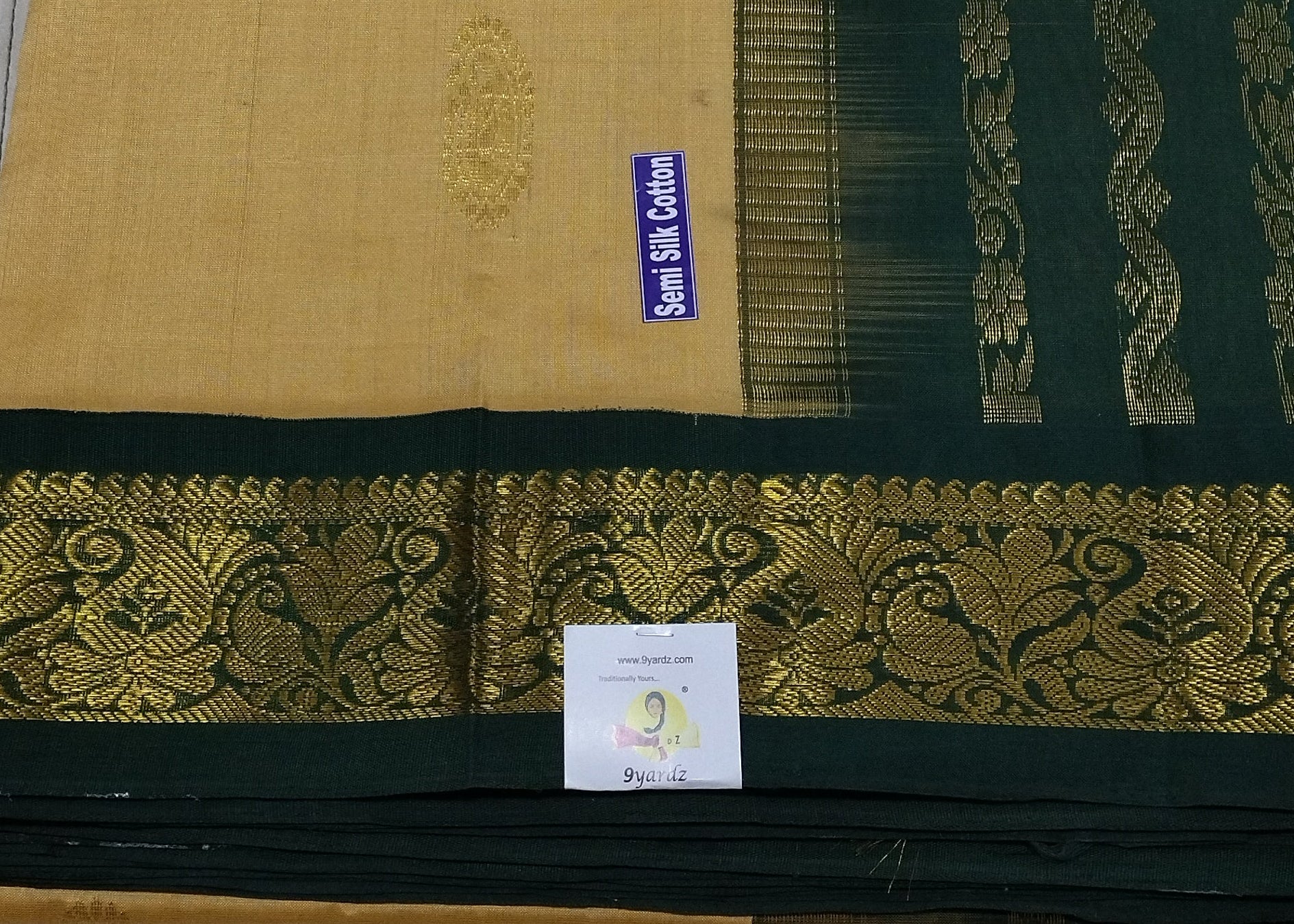 Semi silk Plain Korvai 6Yards