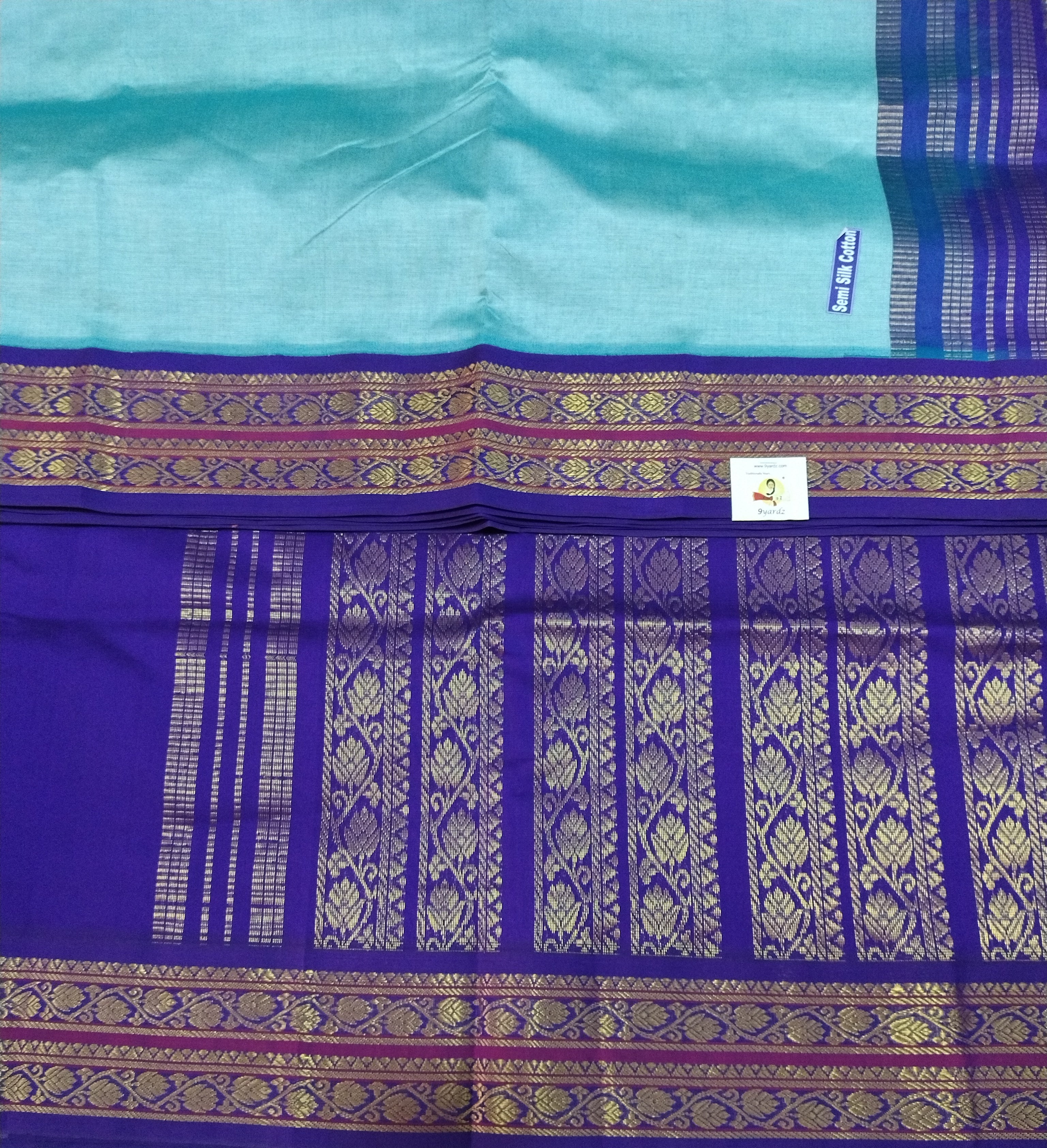 Semi silk Plain Korvai 6Yards