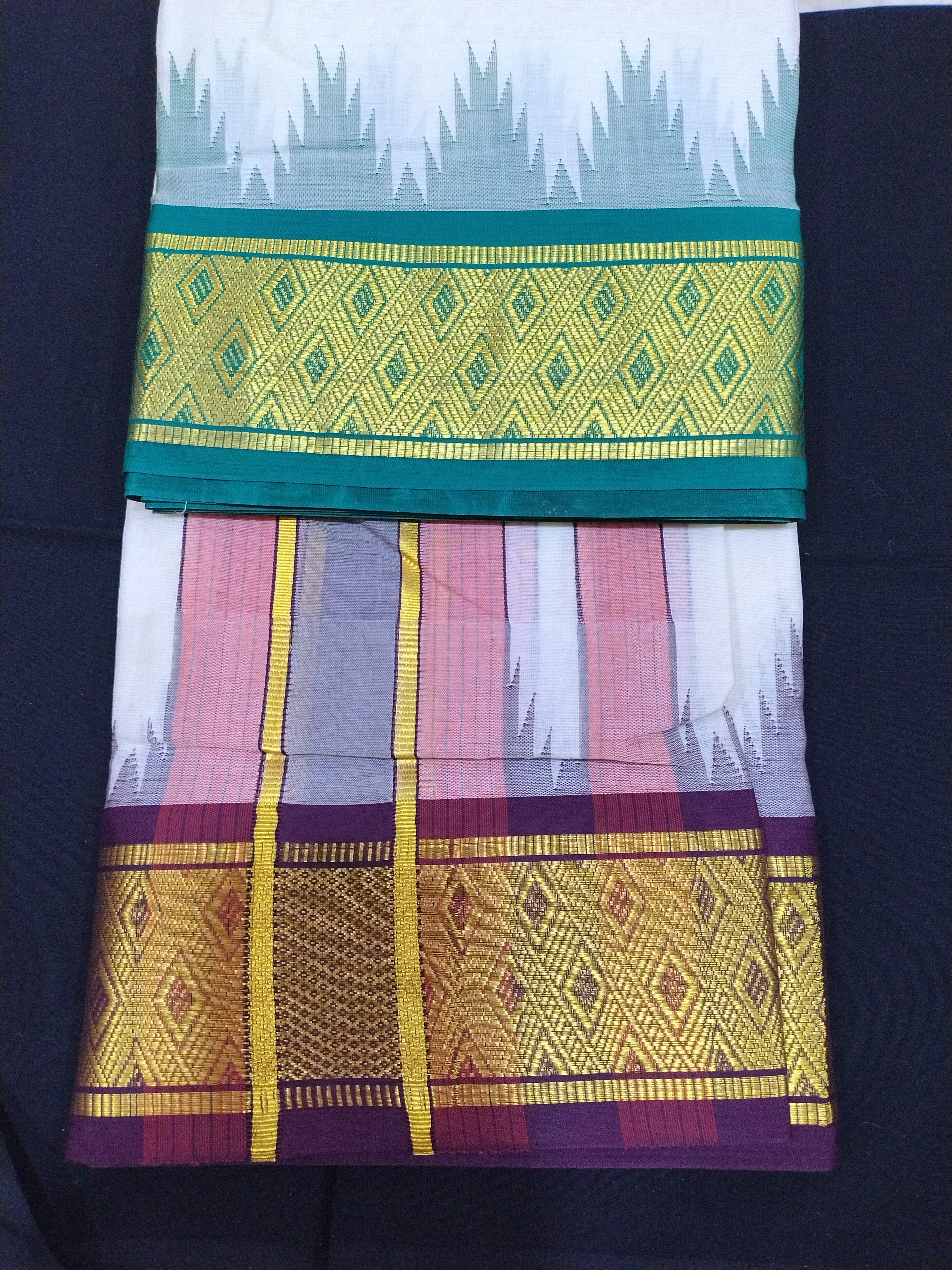 Pure cotton Muhurtham Jacquard dhoti 9*5 KM