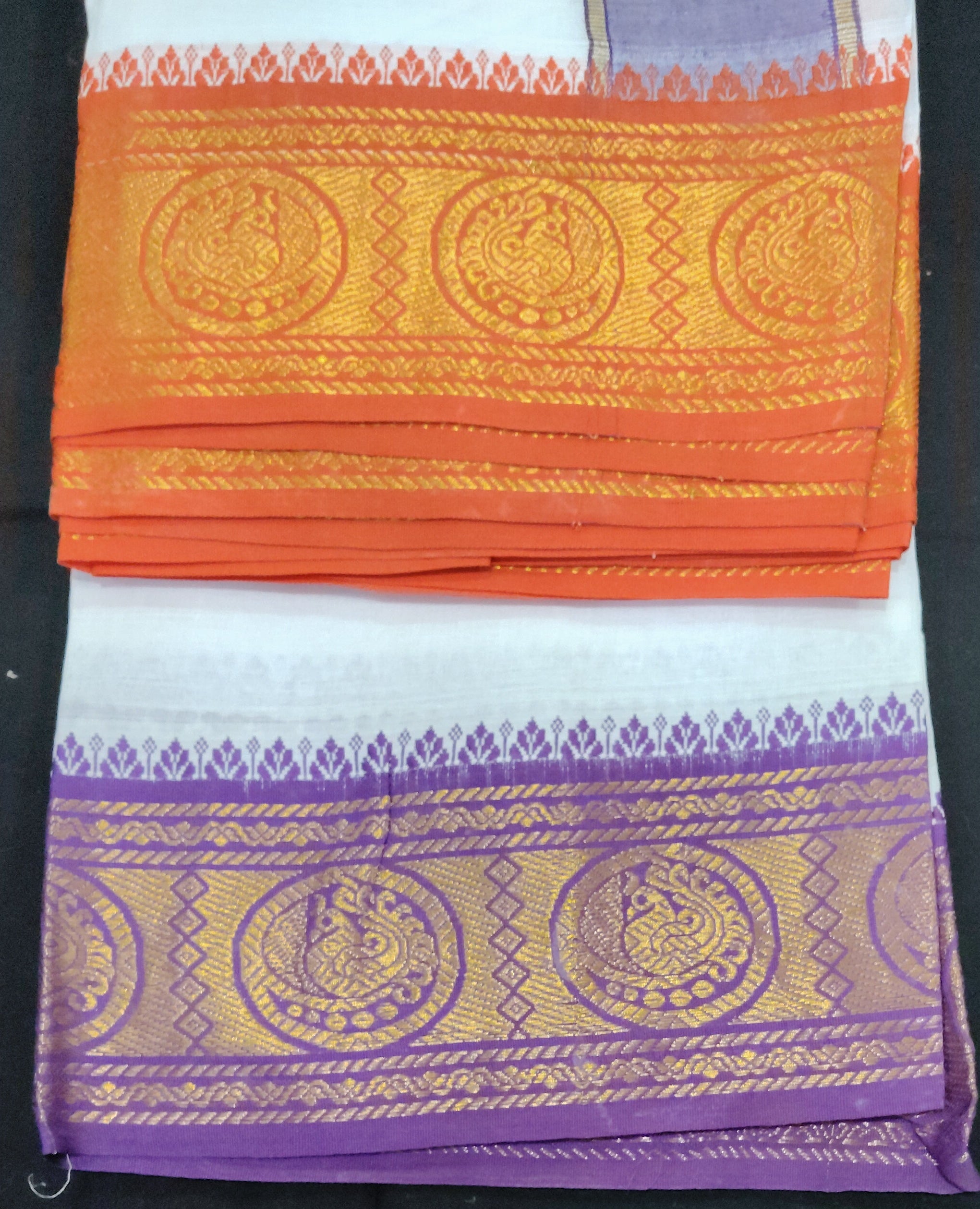 Cotton Dhothi Bleached Jacquard 9*5