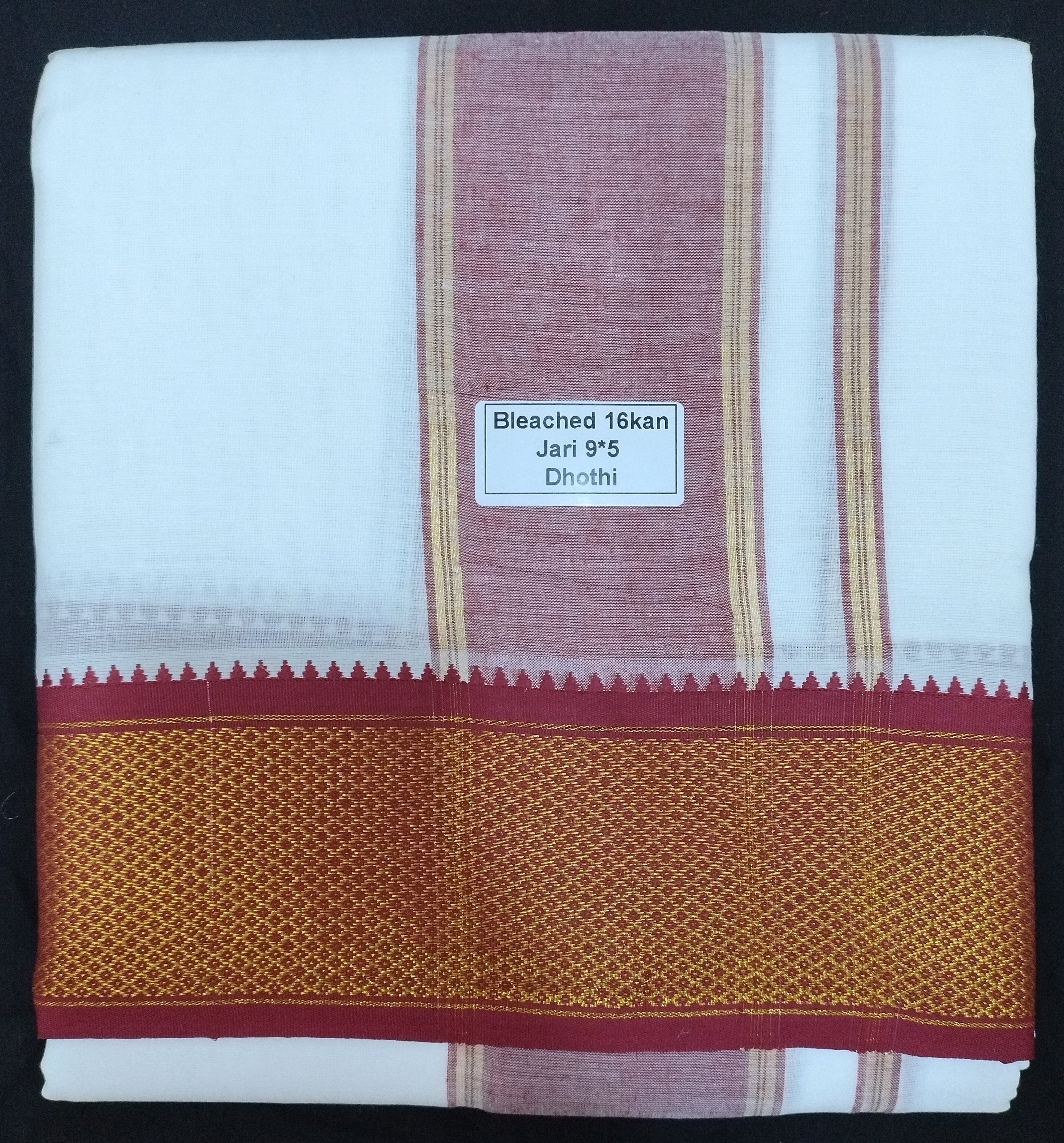 Cotton Dhothi Bleached 9*5