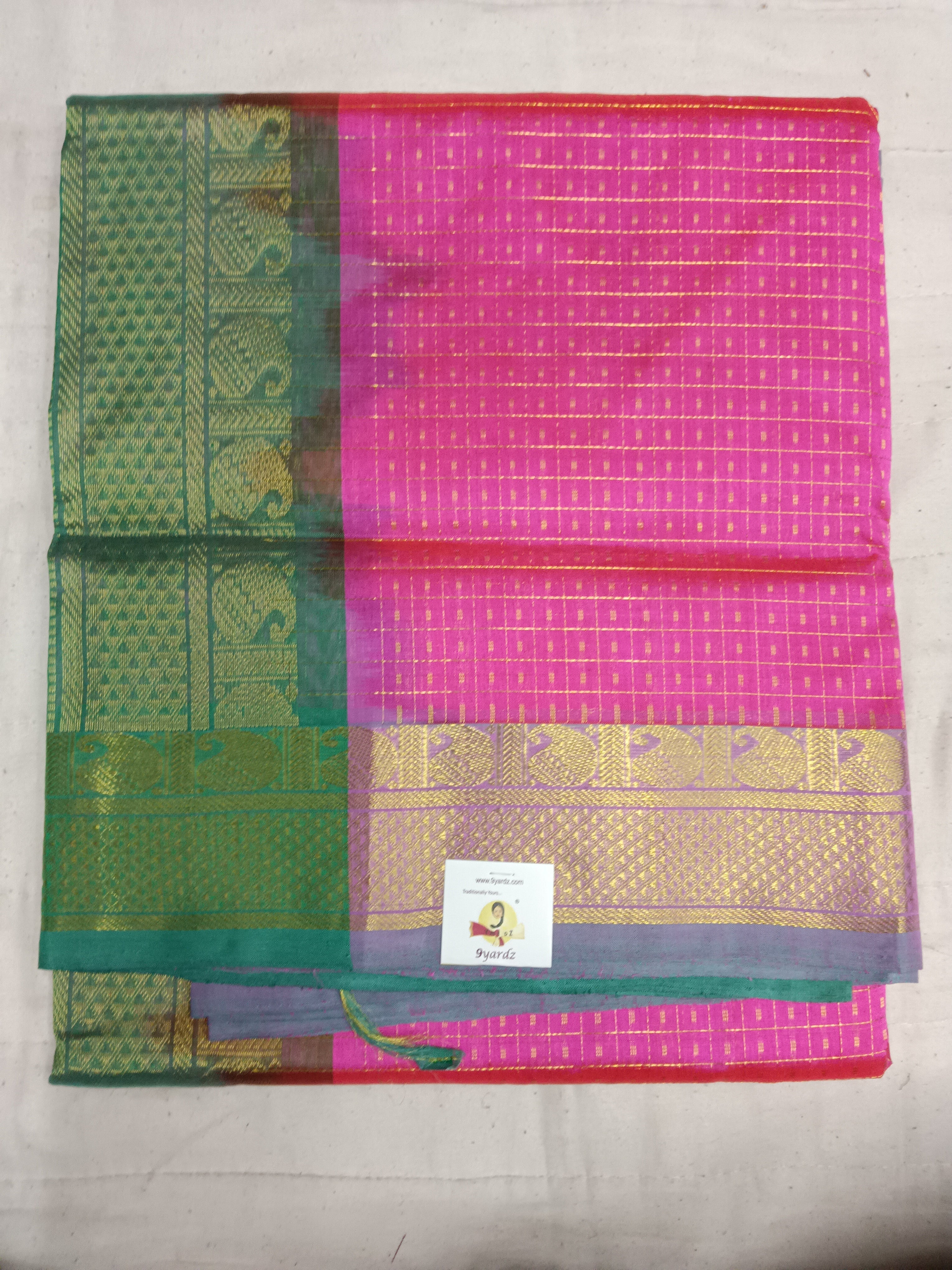 Semi korvai Zari Checked 10yardz