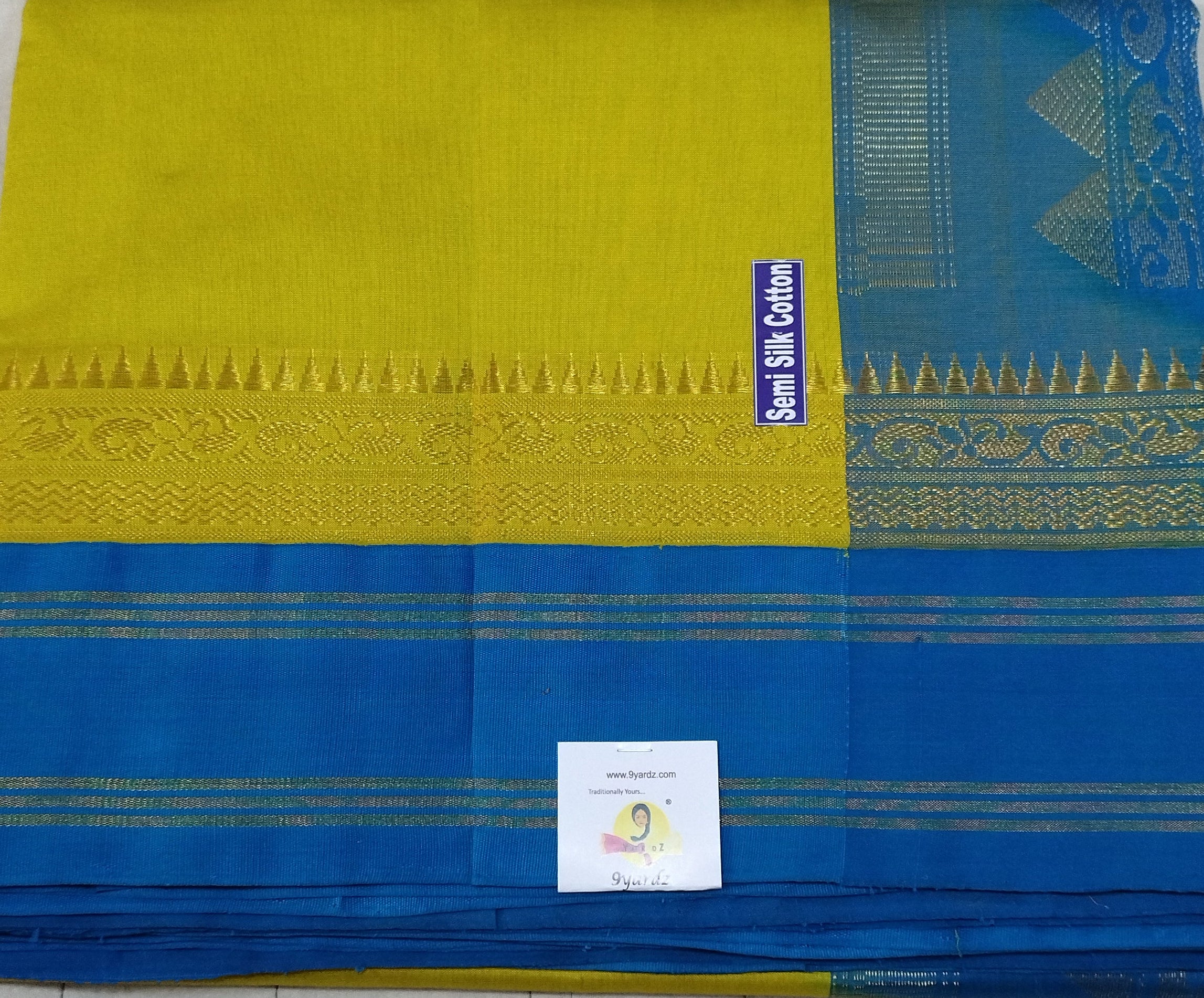 Semi silk Plain Korvai 6Yards