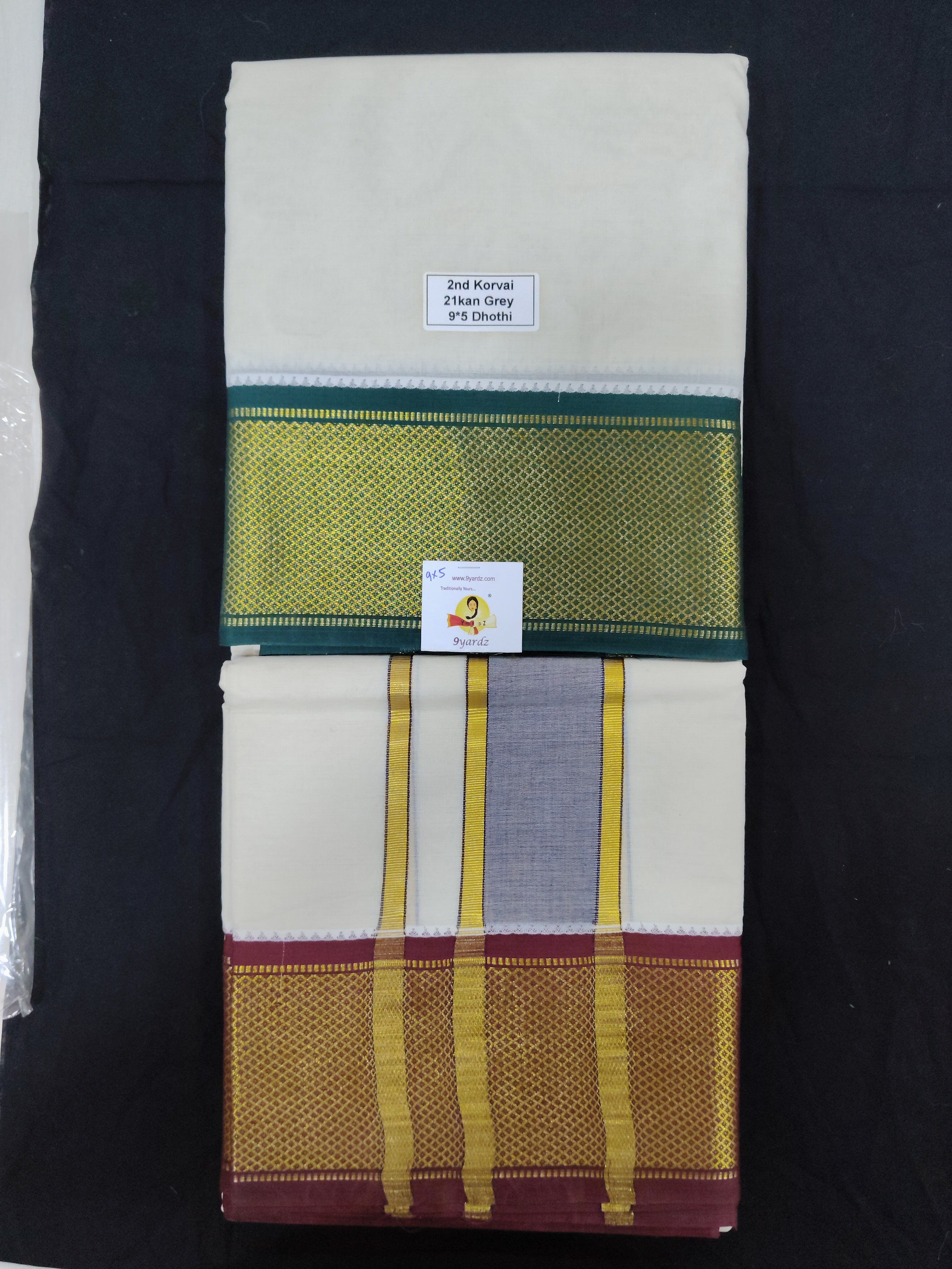 Pure cotton Muhurtham dhoti 9*5 21mayilKann