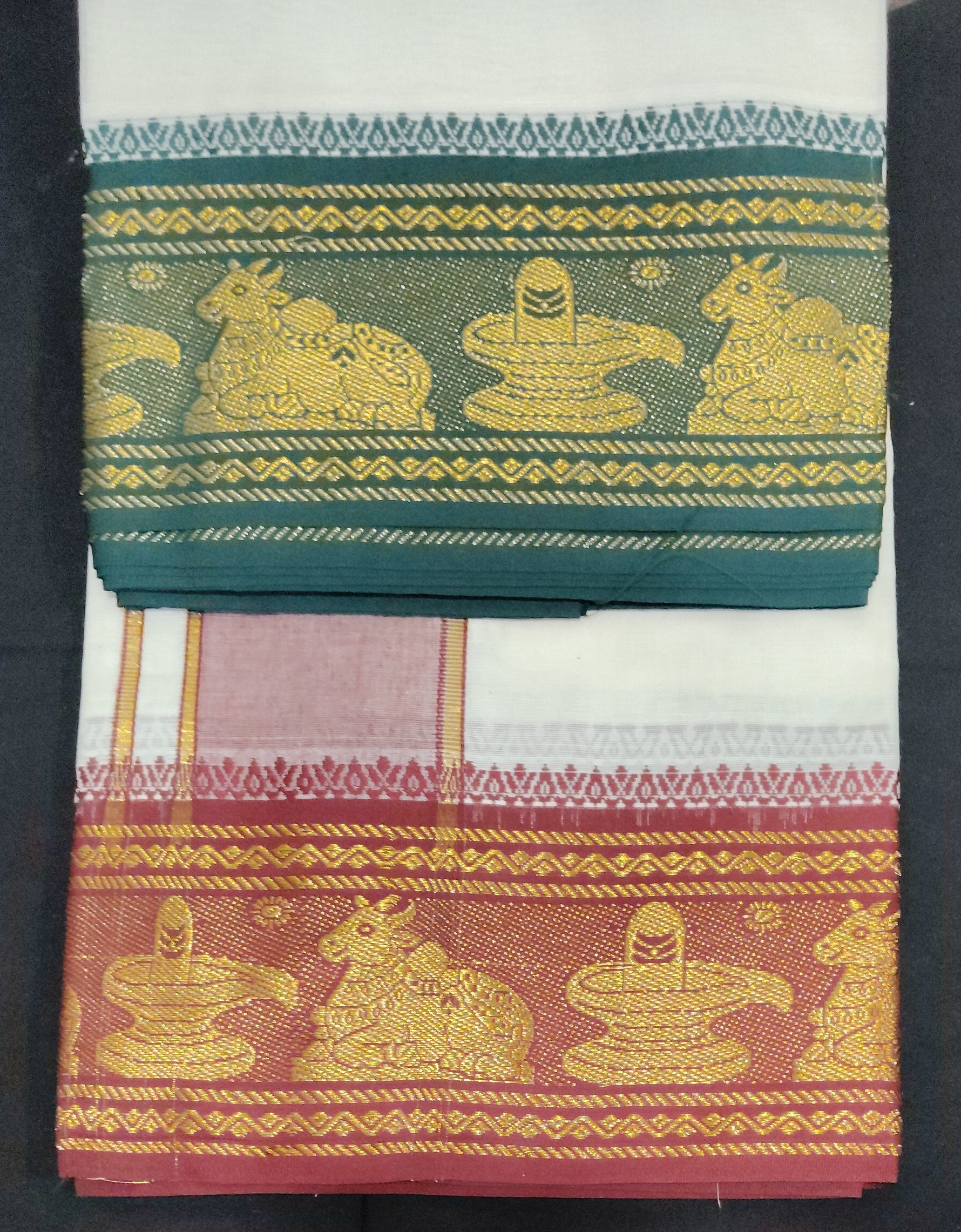Cotton Dhothi UnBleached Jacquard 9*5