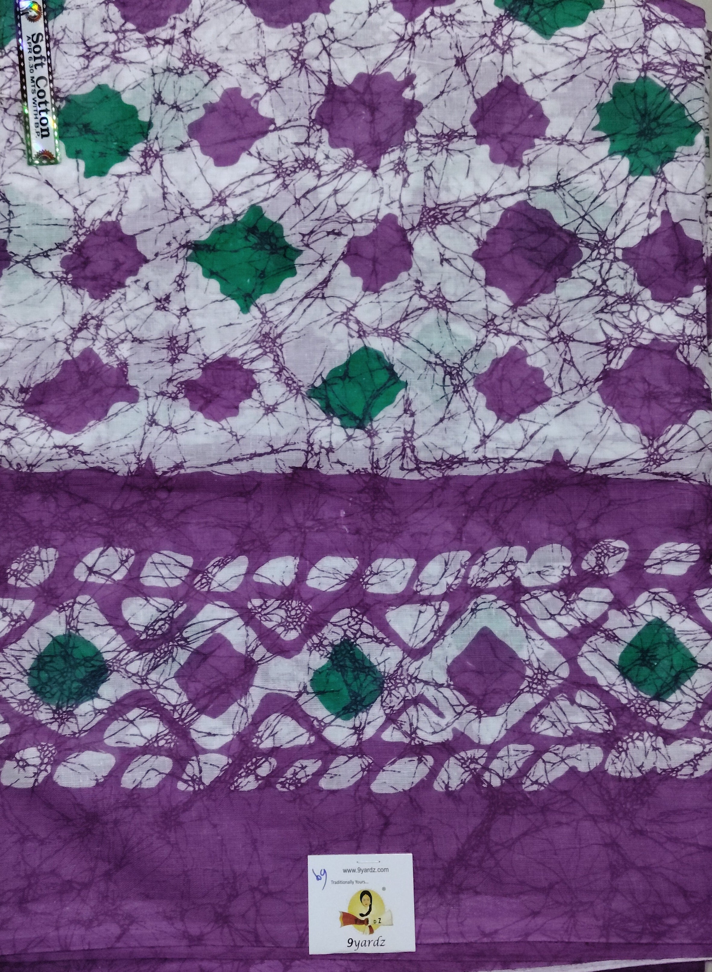 Soft Cotton Bathik saree 6yardz