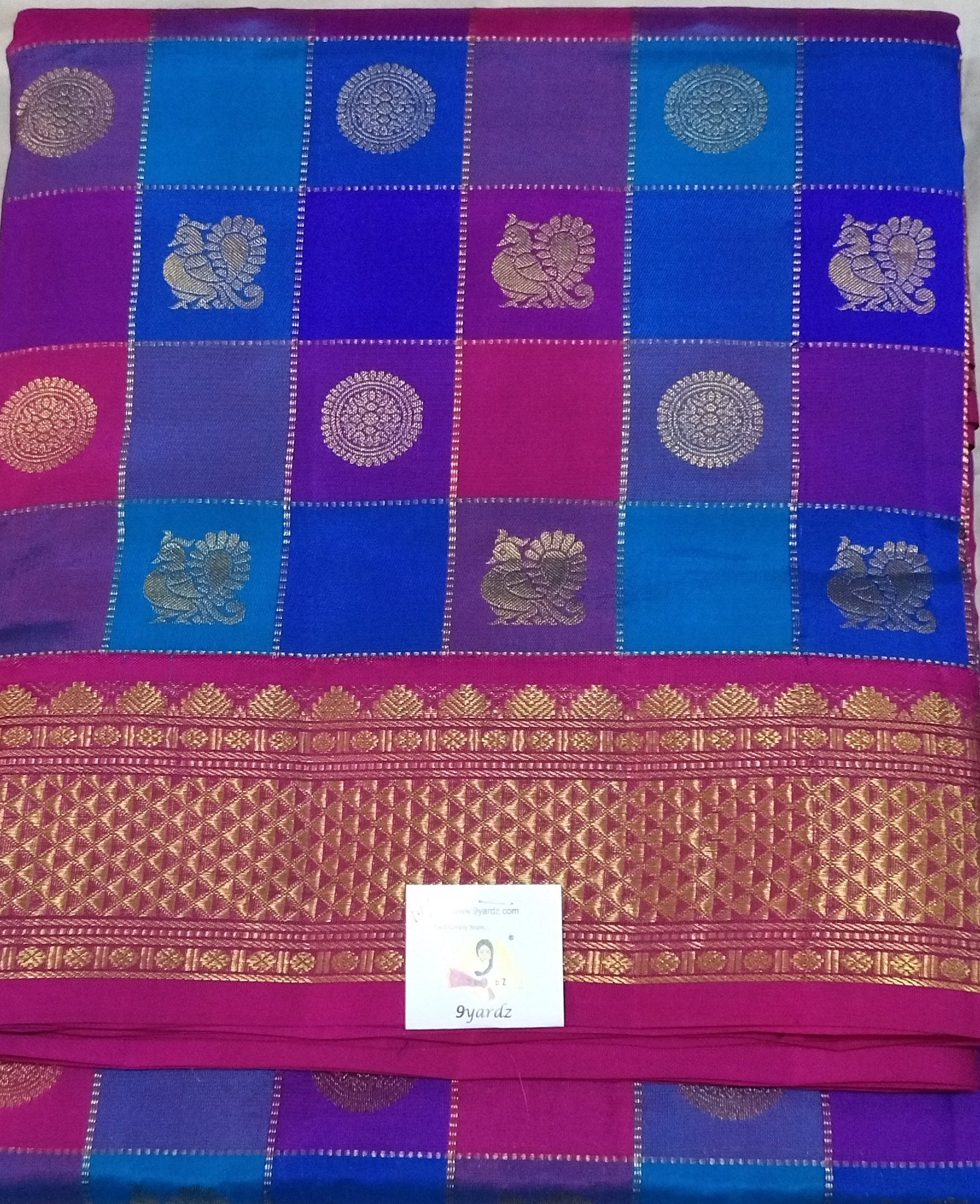 Pure silk  Multi colour checks 10yardz