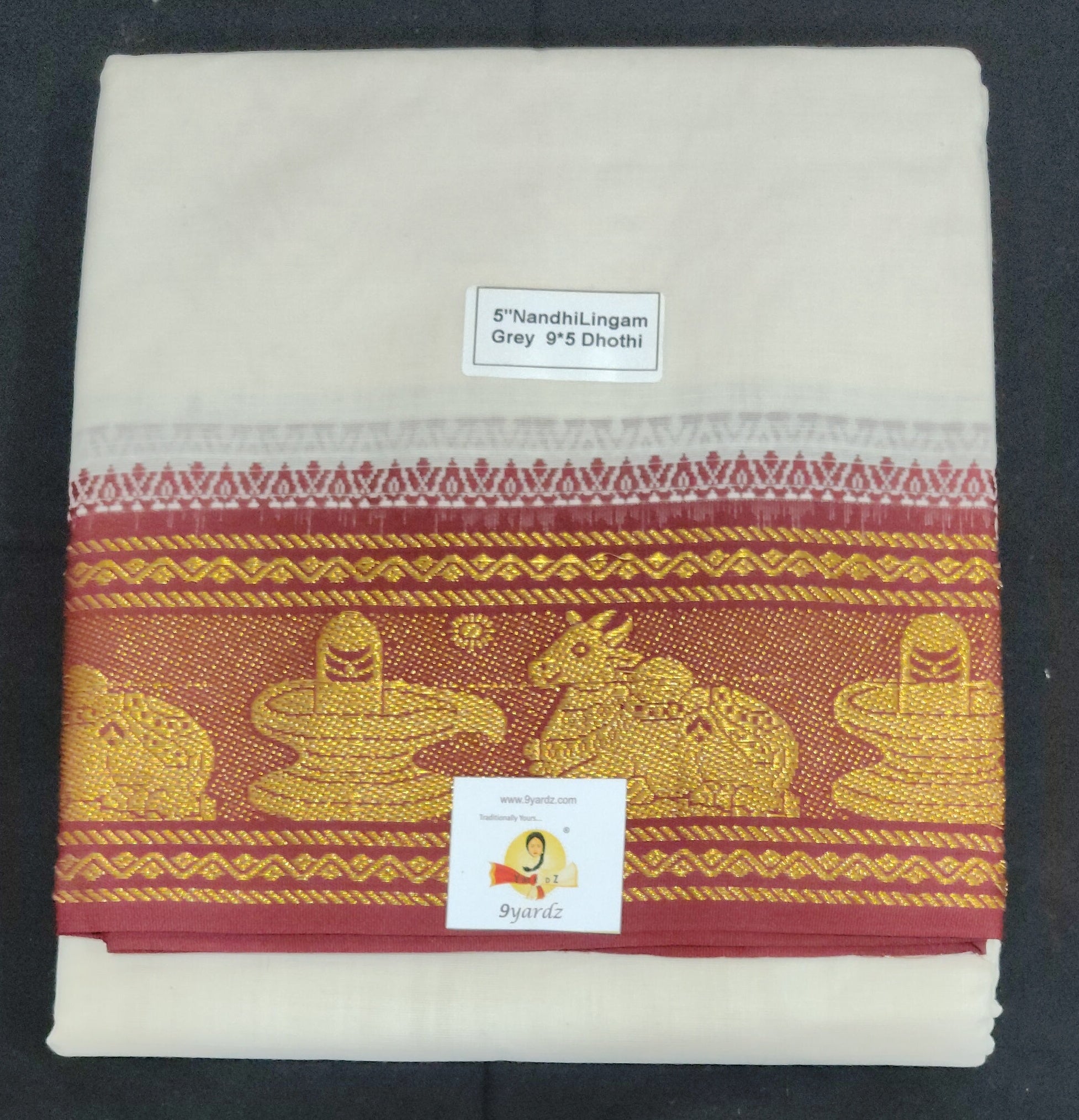 Cotton Dhothi UnBleached Jacquard 9*5