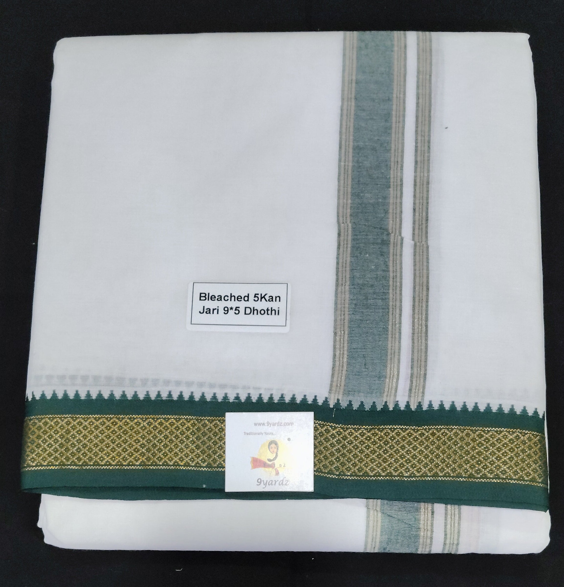 Cotton Dhothi Bleached 9*5