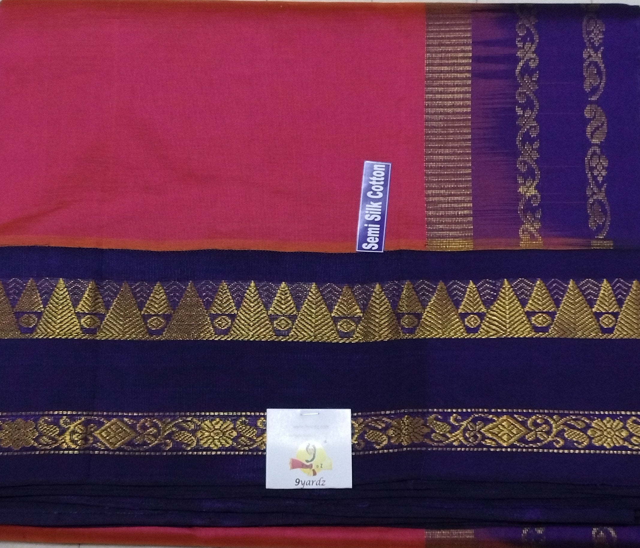 Semi silk Plain Korvai 6Yards