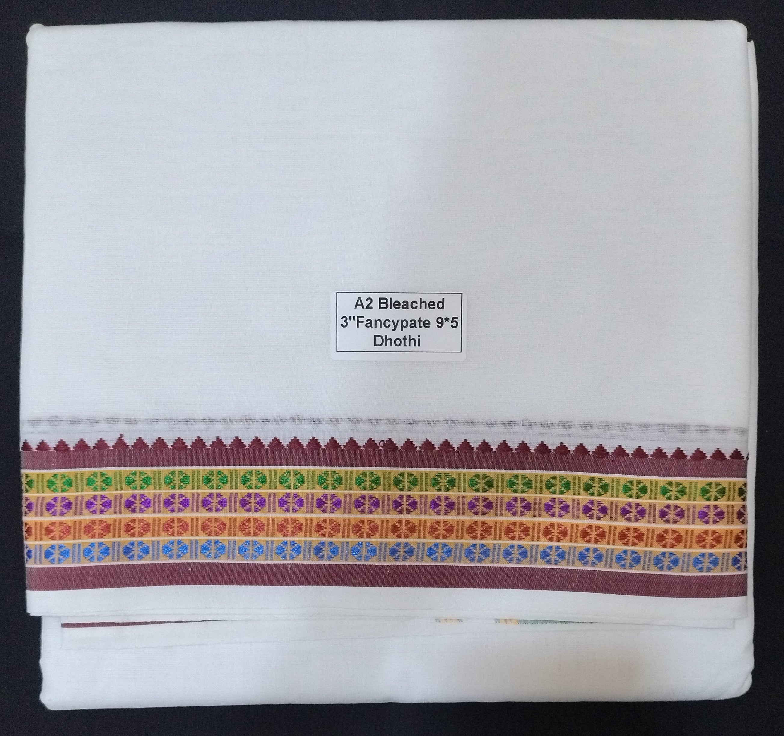 Cotton Dhothi bleached 9*5