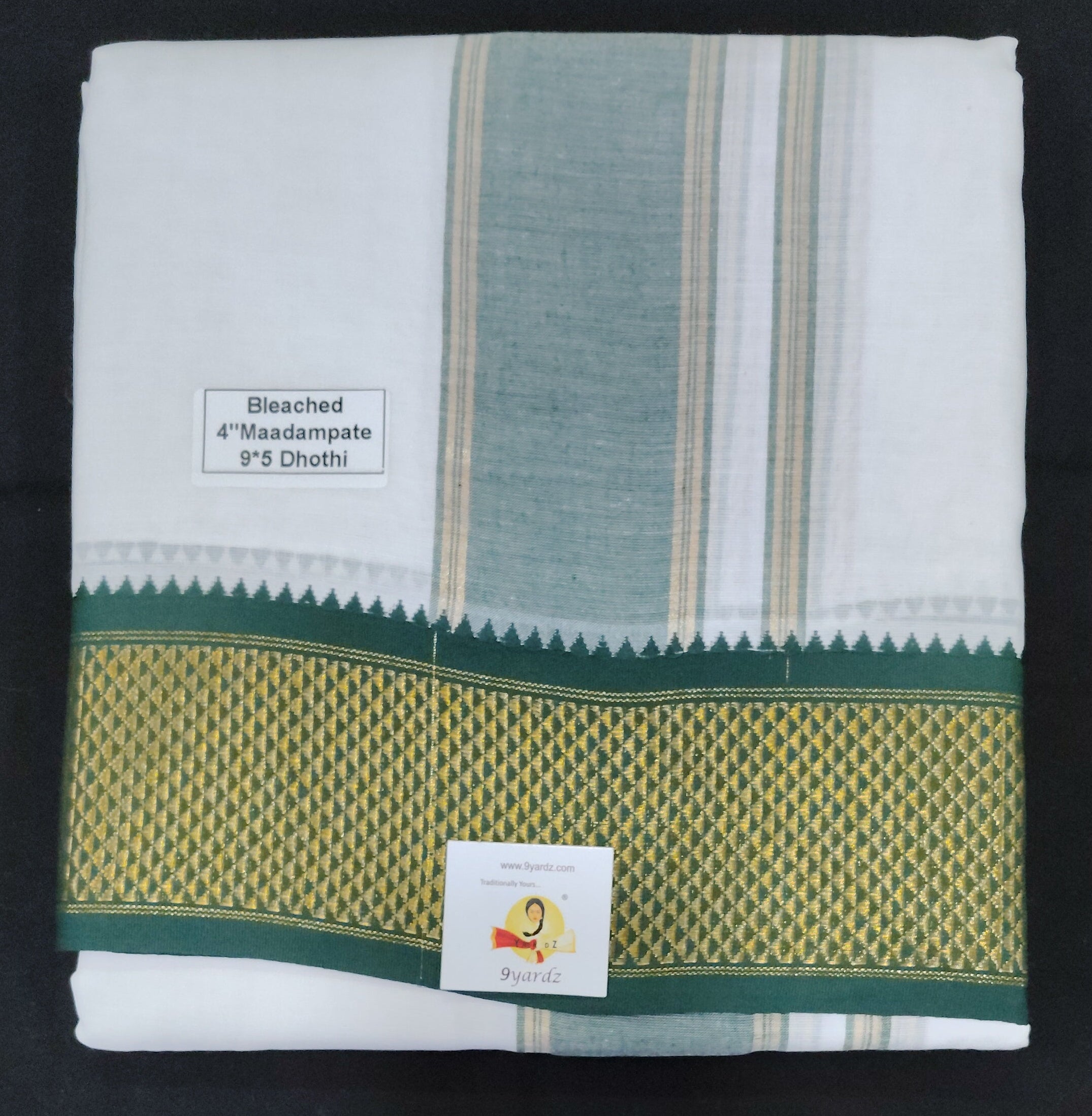Cotton Dhothi Bleached 9*5