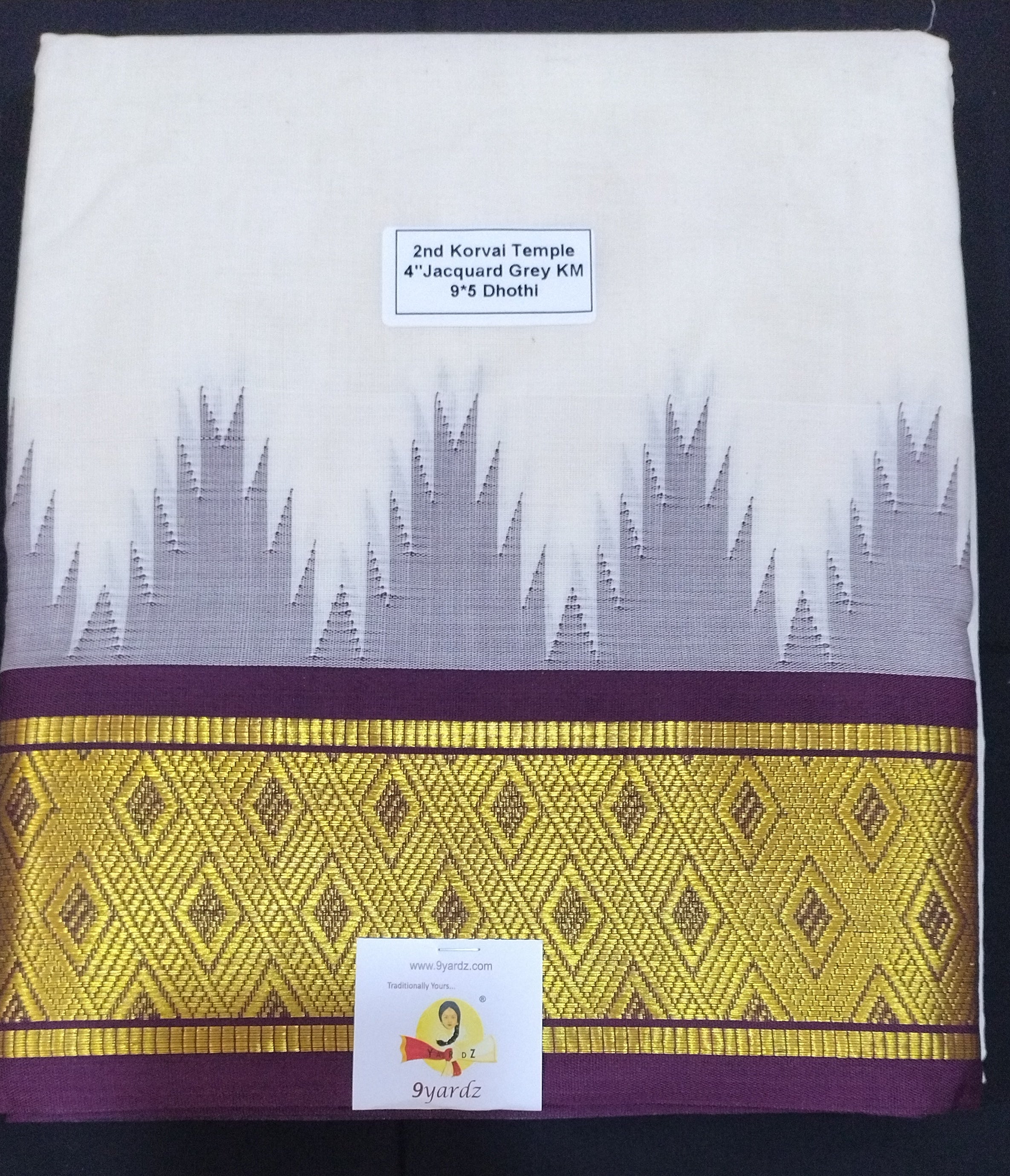 Pure cotton Muhurtham Jacquard dhoti 9*5 KM