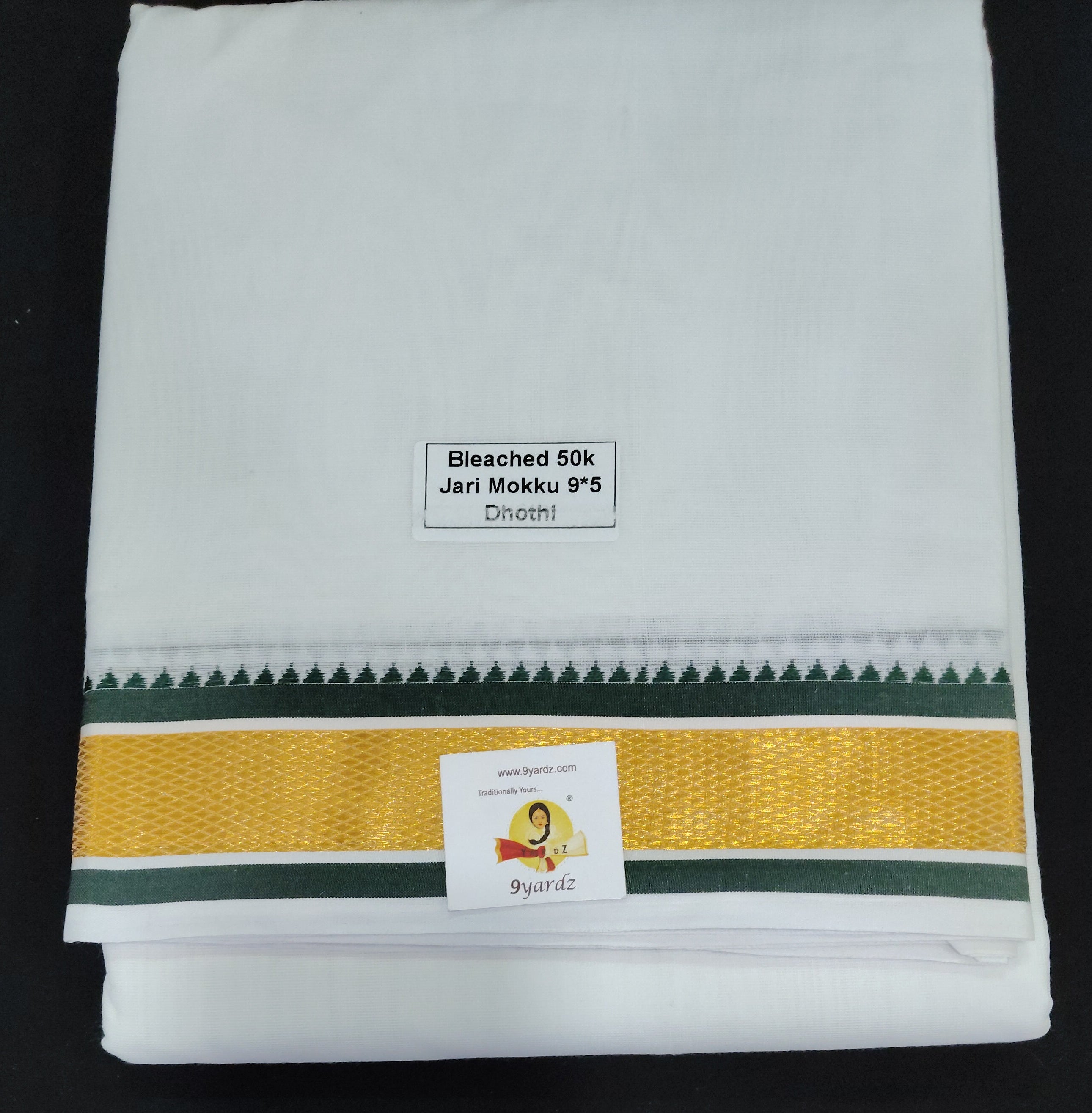 Cotton Dhothi Bleached 9*5