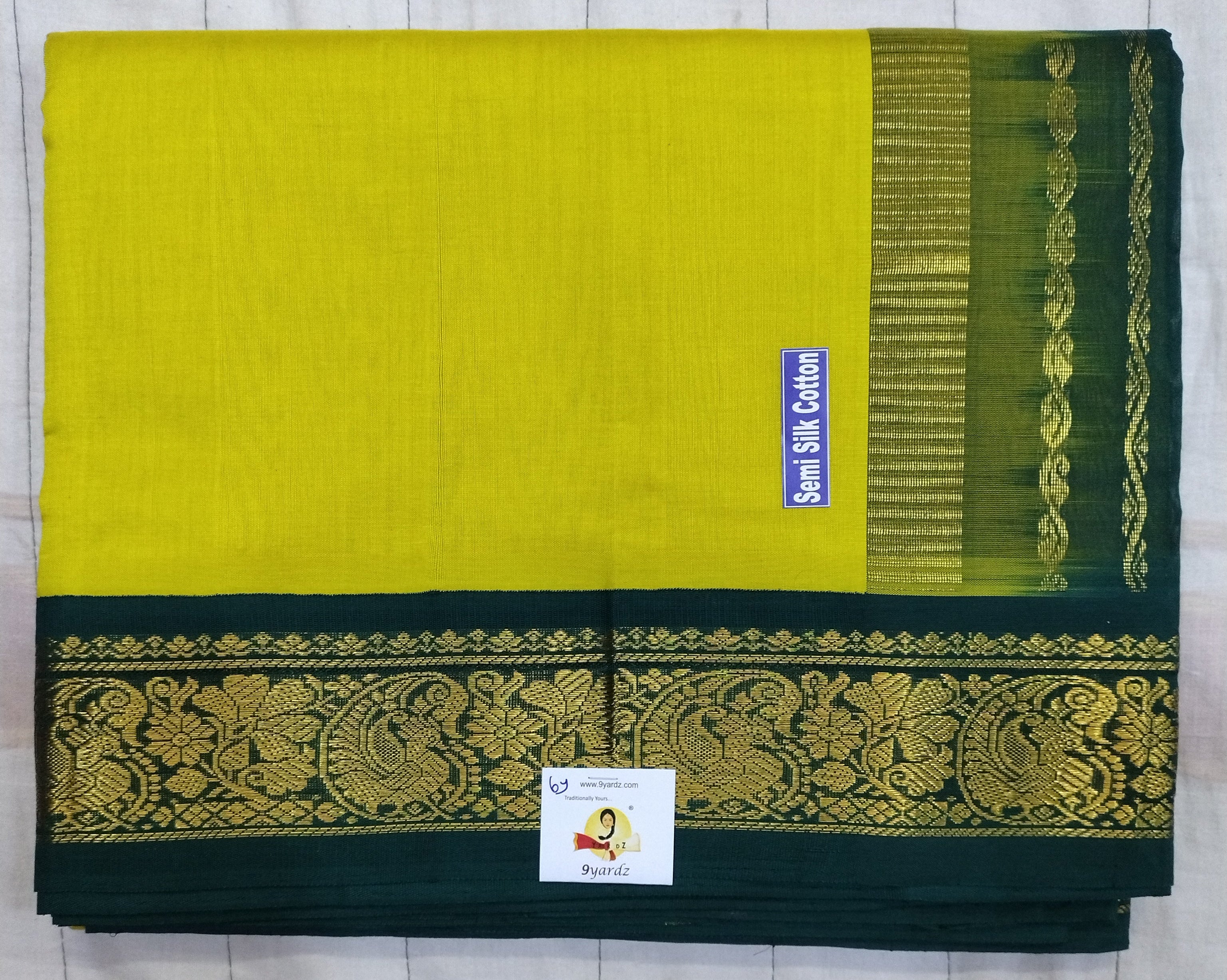Semi silk Plain Korvai 6Yards
