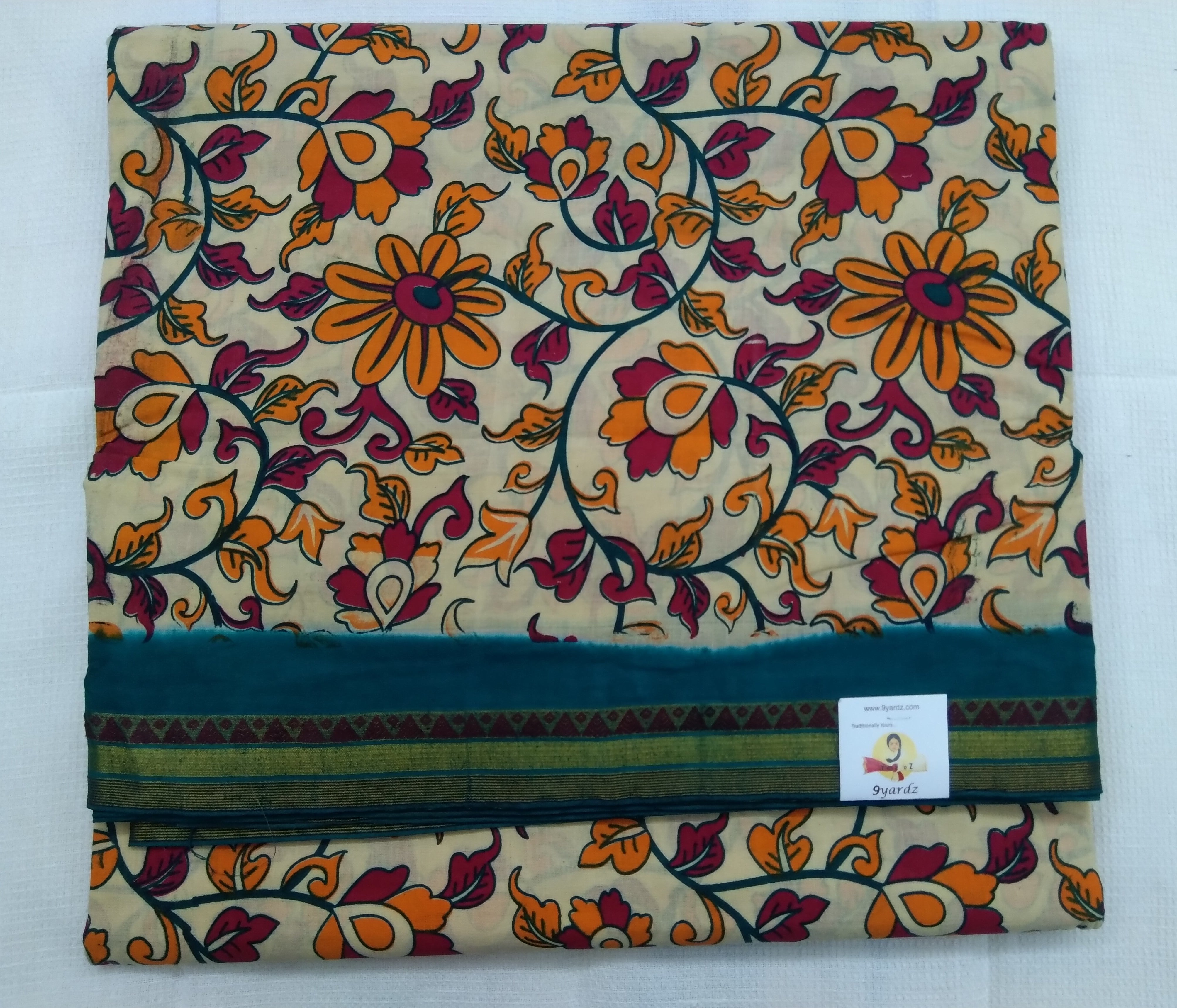 off white based kalamkari - 10.5 yardz