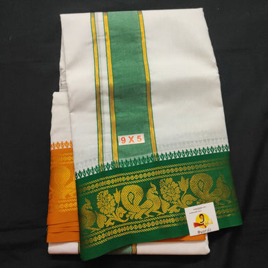 Cotton Dhothi jacquard border 9*5