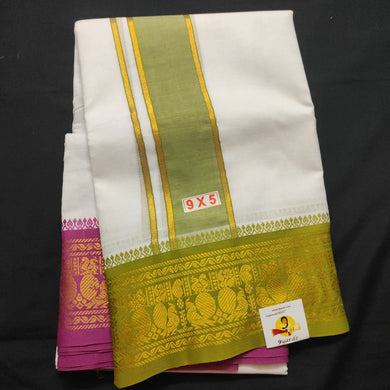 Cotton Dhothi jacquard border 9*5