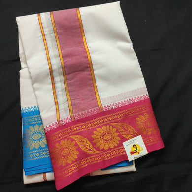 Cotton Dhothi jacquard border 9*5