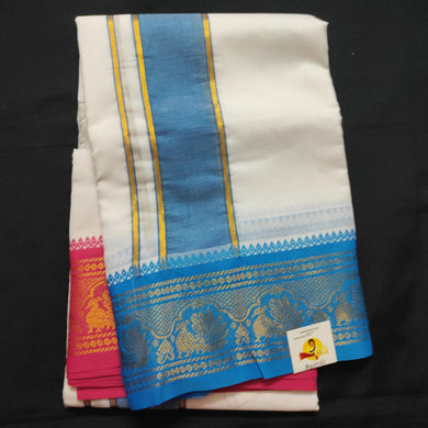 Cotton Dhothi jacquard border 9*5