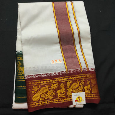 Cotton Dhothi jacquard border 9*5