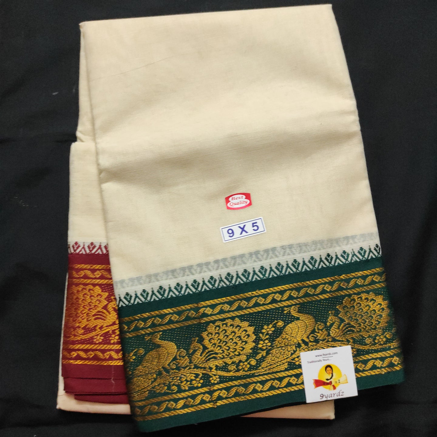 Cotton Dhothi jacquard border 9*5