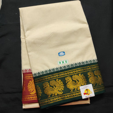 Cotton Dhothi jacquard border 9*5