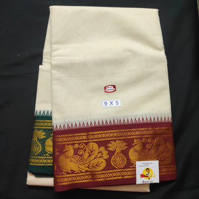 Cotton Dhothi jacquard border 9*5