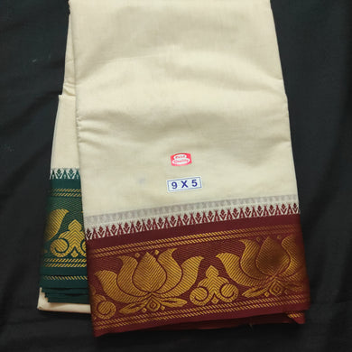 Cotton Dhothi jacquard border 9*5