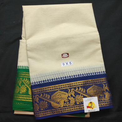 Cotton Dhothi jacquard border 9*5