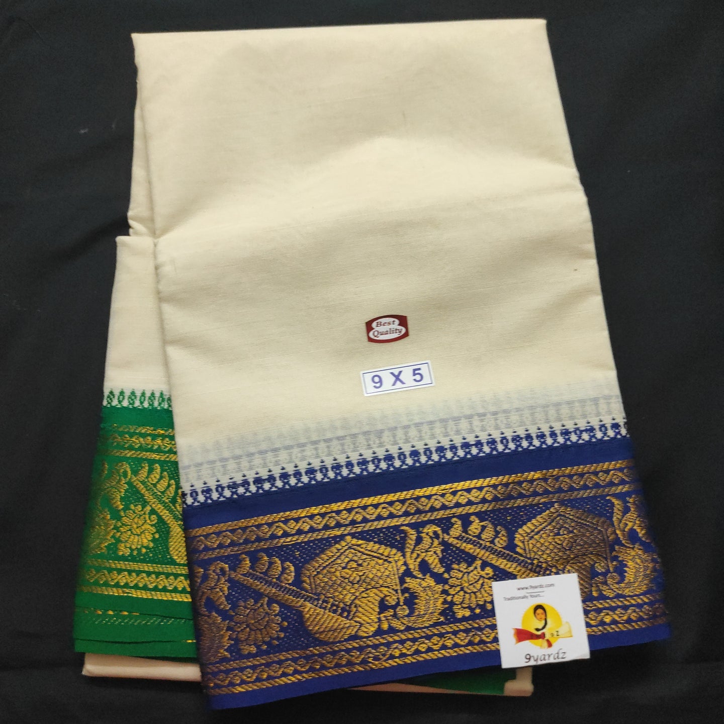 Cotton Dhothi jacquard border 9*5