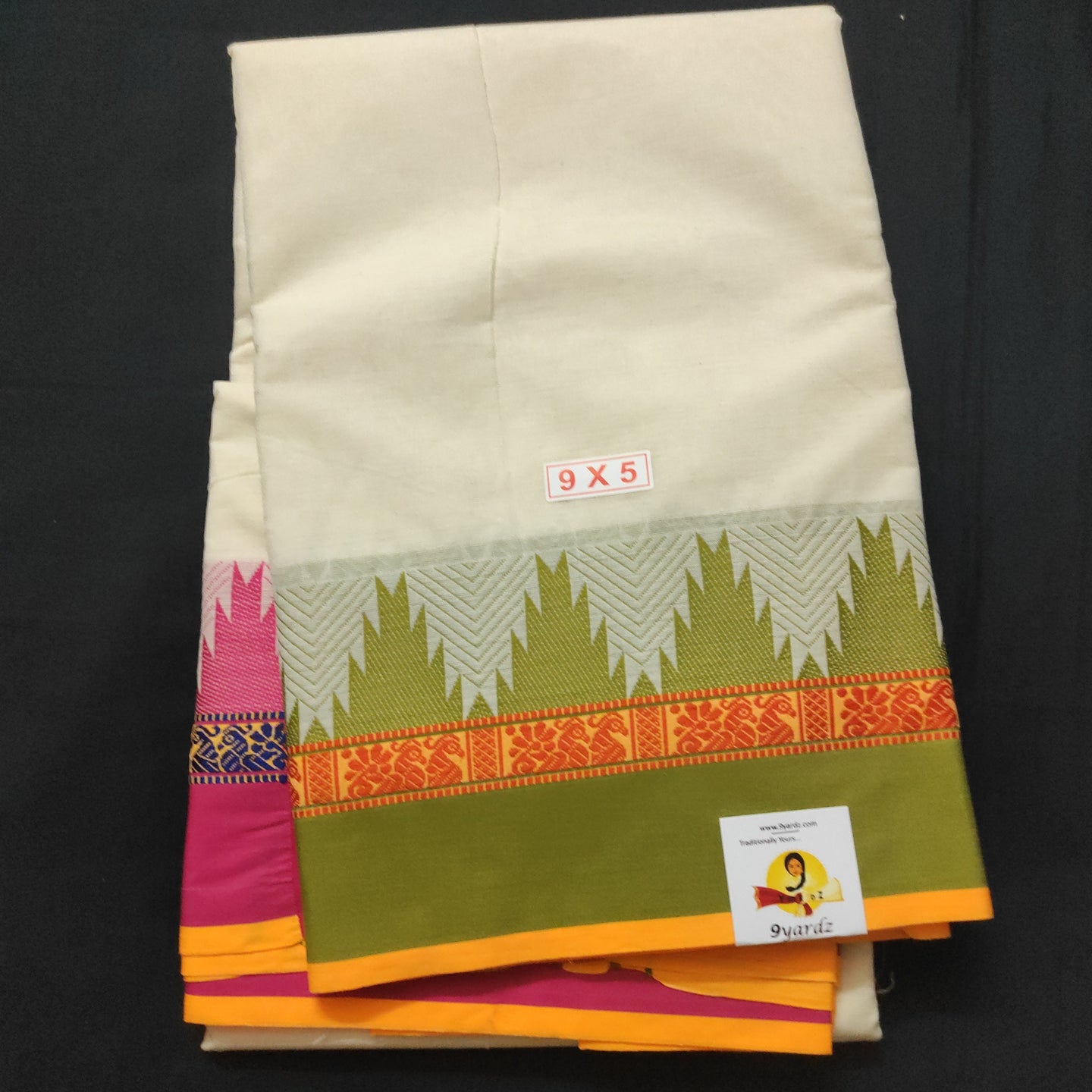 Cotton Dhothi fancy border 9*5