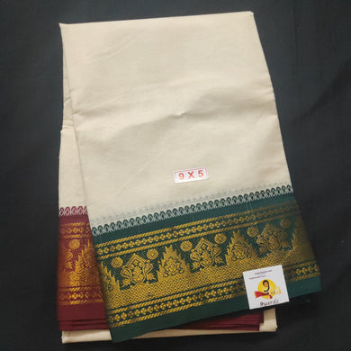 Cotton Dhothi jacquard border 9*5