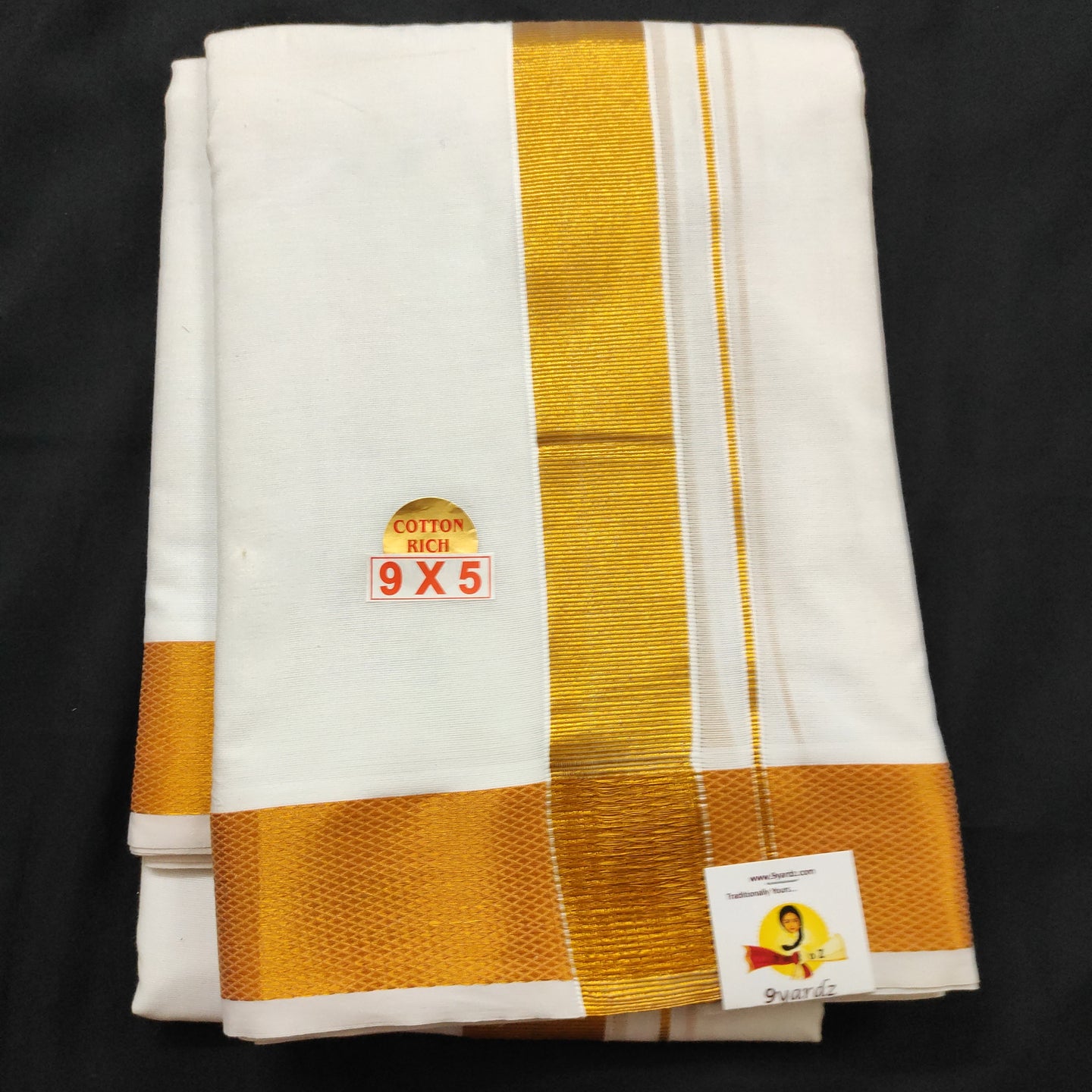 Fine Cotton Zari border Dhothi 9*5