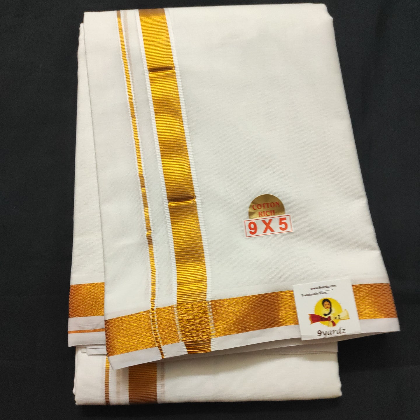 Fine Cotton Zari border Dhothi 9*5