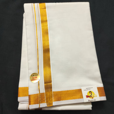 Fine Cotton Zari border Dhothi 8 muzam