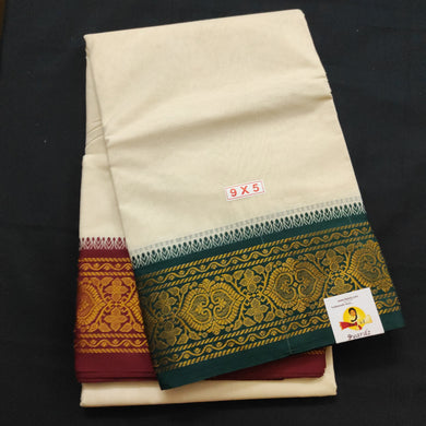 Cotton Dhothi jacquard border 9*5