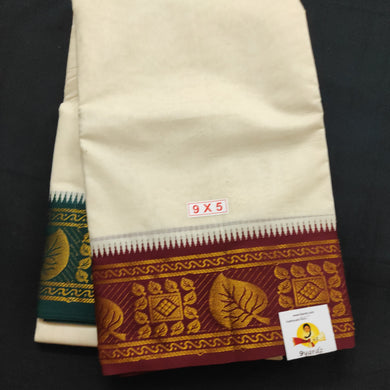 Cotton Dhothi jacquard border 9*5