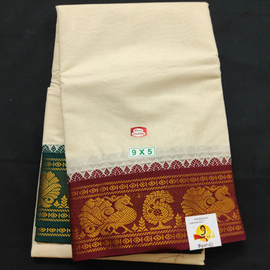 Cotton Dhothi jacquard border 9*5