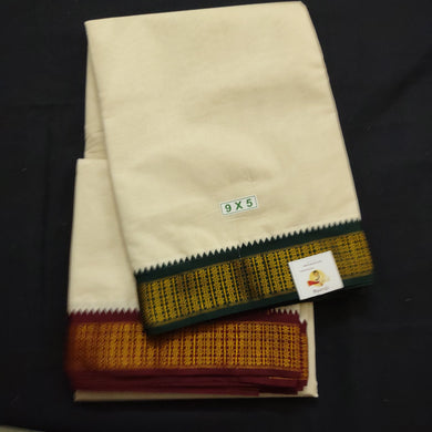 Cotton Dhothi fancy border 9*5