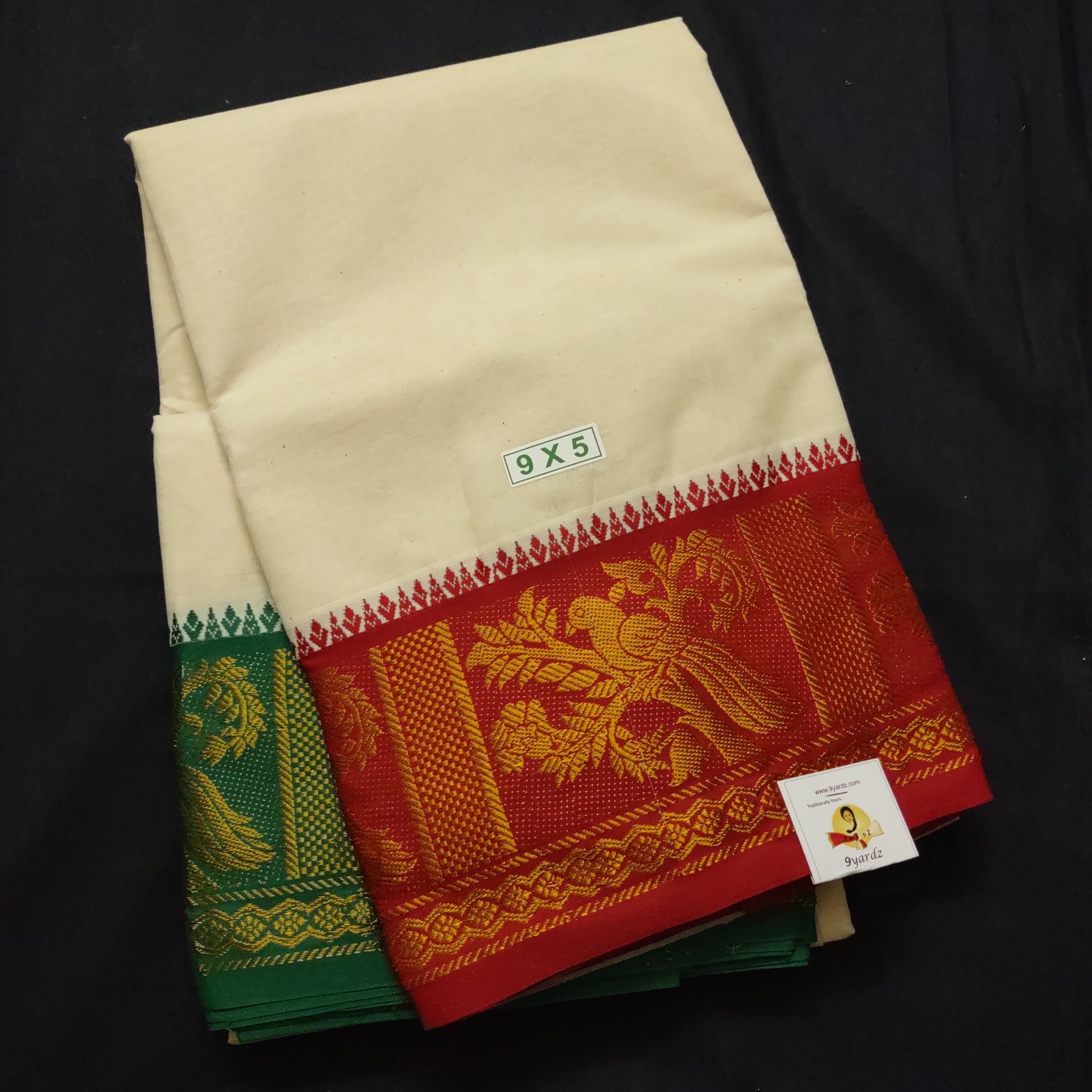 Cotton Dhothi jacquard border 9*5
