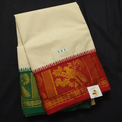 Cotton Dhothi jacquard border 9*5