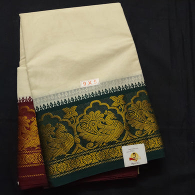 Cotton Dhothi jacquard border 9*5