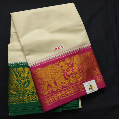 Cotton Dhothi jacquard border 9*5