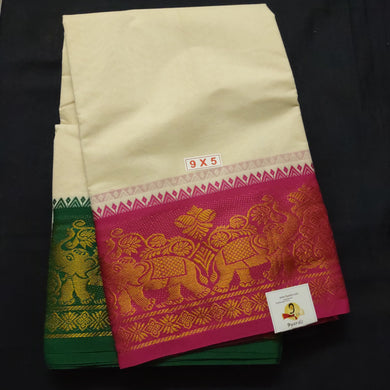 Cotton Dhothi jacquard border 9*5